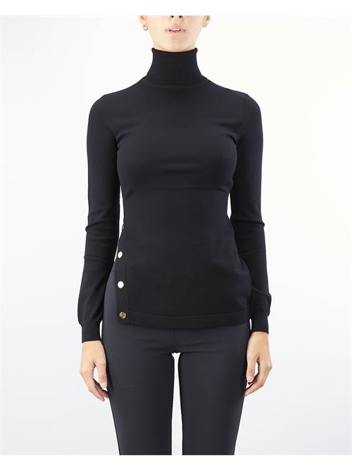 Viscose turtleneck with buttons on the side Elisabetta Franchi ELISABETTA FRANCHI | Sweater | MK99S47E2110